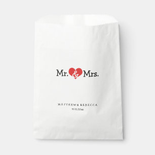 Sachets En Papier M. et Mme Mariage de Red Heart Personnalisé