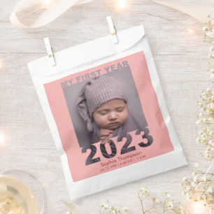 Sachets En Papier Ma première année 2023 Découpe moderne Baby Photo