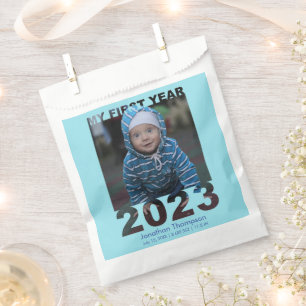 Sachets En Papier Ma première année 2023 Découpe moderne bébé photo