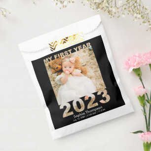 Sachets En Papier Ma première année 2023 Moderne découpé photo bébé