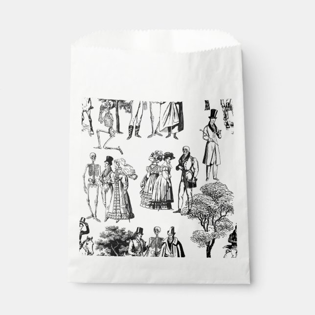 Sachets En Papier macabre halloween régence squelette toile (Devant)
