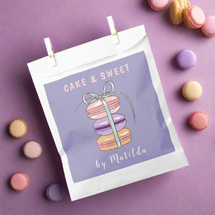 Sachets En Papier Macarons de pâtisserie et de cuisson sucrée violet