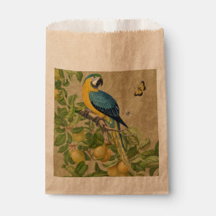 Sachets En Papier Macaw Blue Jaune Tropical Jungle Antique