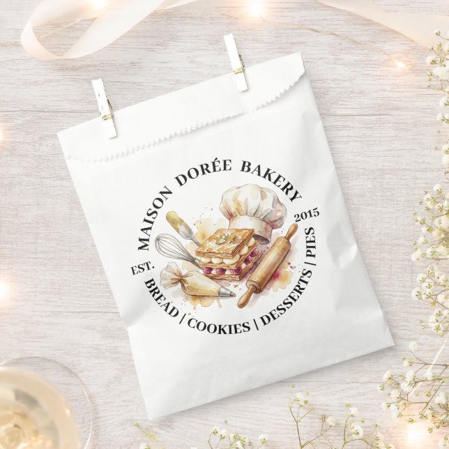 Sachets En Papier Magasin de boulangerie Pâtissier Dessert Sucreries (Coupé)