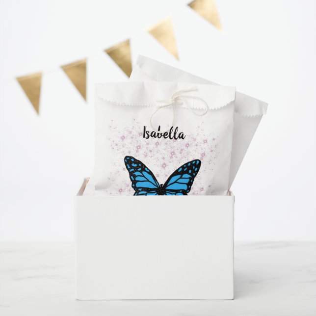 Sachets En Papier Magical blue butterfly pink glitter art (Fête)
