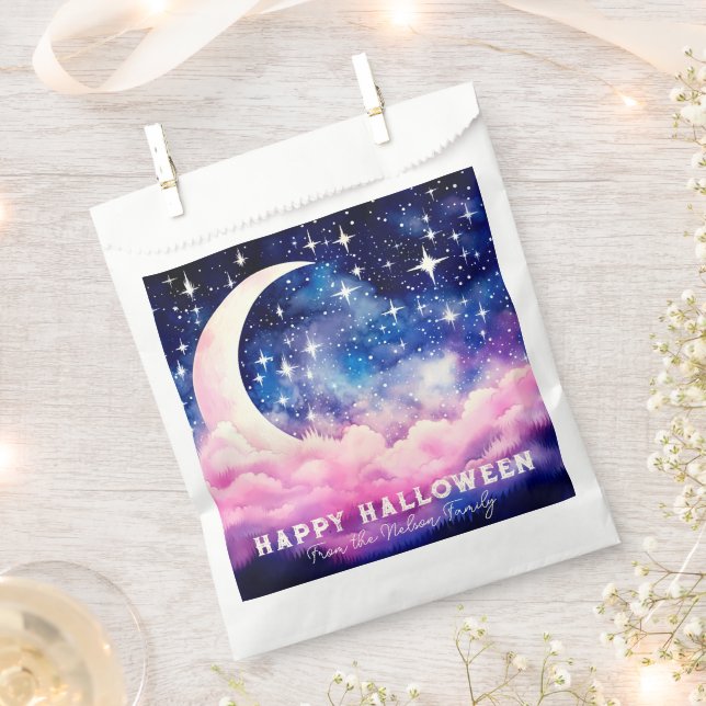 Sachets En Papier Magnifique Night Sky Crescent Lune Halloween (Coupé)