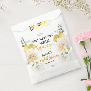 Sachets En Papier Main Squeeze Élégant Citron Floral Baby Shower de 