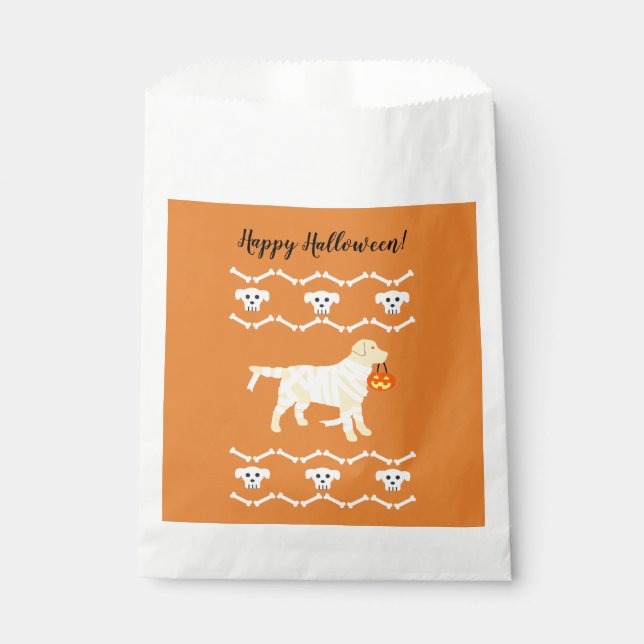 Sachets En Papier Maman du Labrador jaune d'Halloween (Devant)