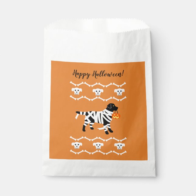 Sachets En Papier Maman du Labrador noir d'Halloween (Devant)