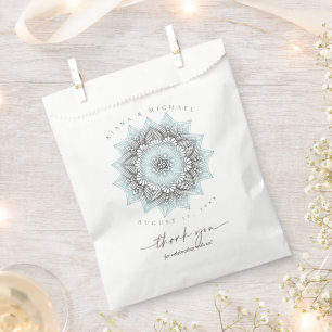 Sachets En Papier Mandala Lace Mariage Merci Lt. Blue ID968