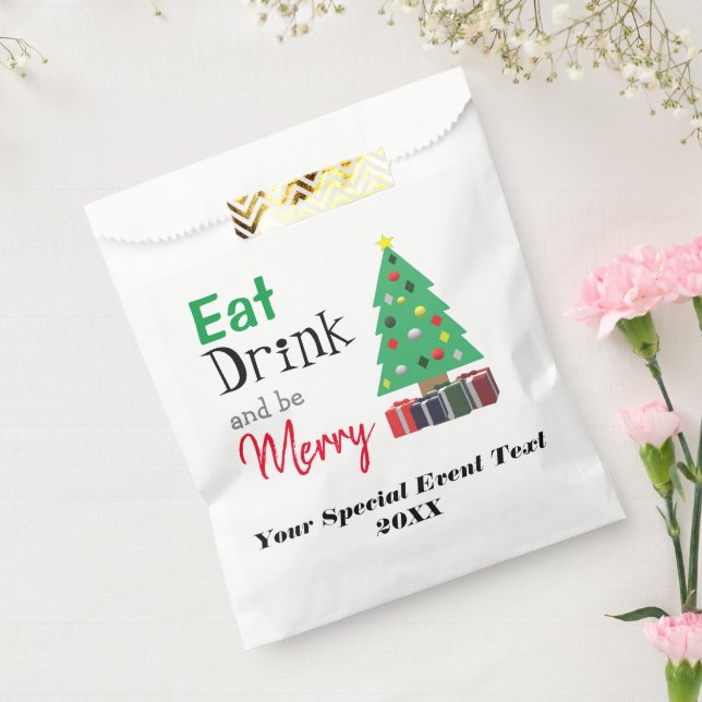 Sachets En Papier Manger, boire et être joyeux (Scellé)