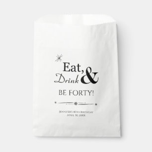Sachets En Papier Mangez Boire et Soyez Forty Funky Retro 40e annive