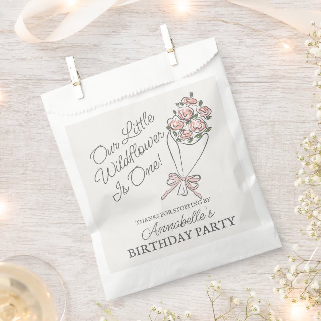 Sachets En Papier Marché aux fleurs roses Fraîches Fraîches Annivers (Coupé)