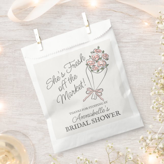 Sachets En Papier Marché de fleurs roses Frais Fleurs Mariée (Coupé)