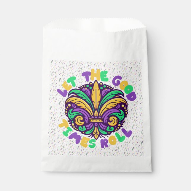 Sachets En Papier Mardi Gras Laissez rouler les bons moments (Devant)