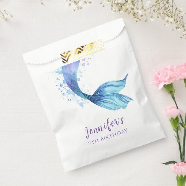 Sachets En Papier Marée de sirène Anniversaire sous les tons violets (Scellé)