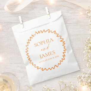 Sachets En Papier Mariage à la frontière ondulée de citron fantaisis