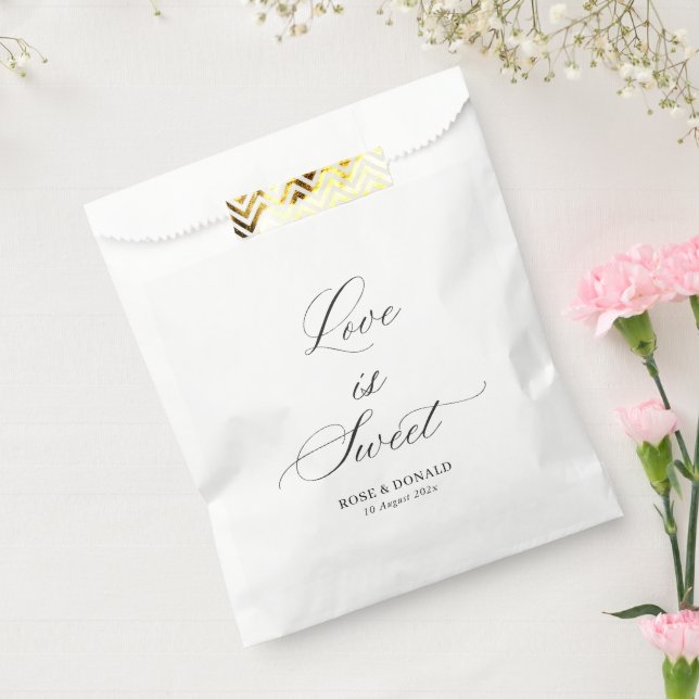 Sachets En Papier Mariage à l'écriture noire douce (Scellé)