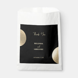 Sachets En Papier Mariage Abstrait moderne Noir & Or contemporain