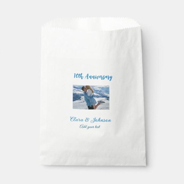 Sachets En Papier Mariage Anniversaire ajouter nom année image texte (Devant)
