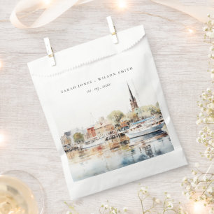 Sachets En Papier Mariage aquarelle chic Annapolis Maryland