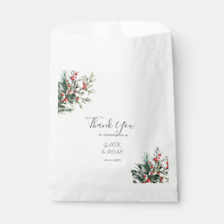 Sachets En Papier Mariage aquarelle hivernal