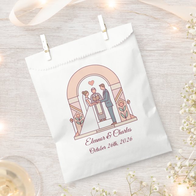 Sachets En Papier Mariage Art Déco de Conte de Fées (Coupé)