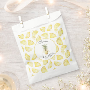 Sachets En Papier Mariage aux Ananas Jaunes Tropicaux