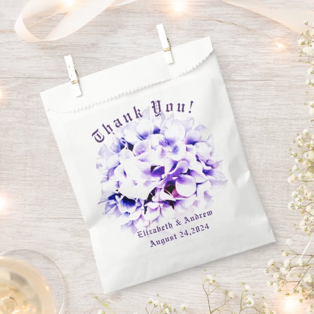 Sachets En Papier Mariage aux Violets Élégants (Coupé)