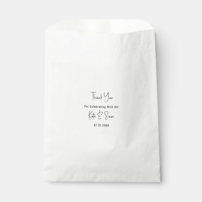 Sachets En Papier Mariage blanc classique (Devant)