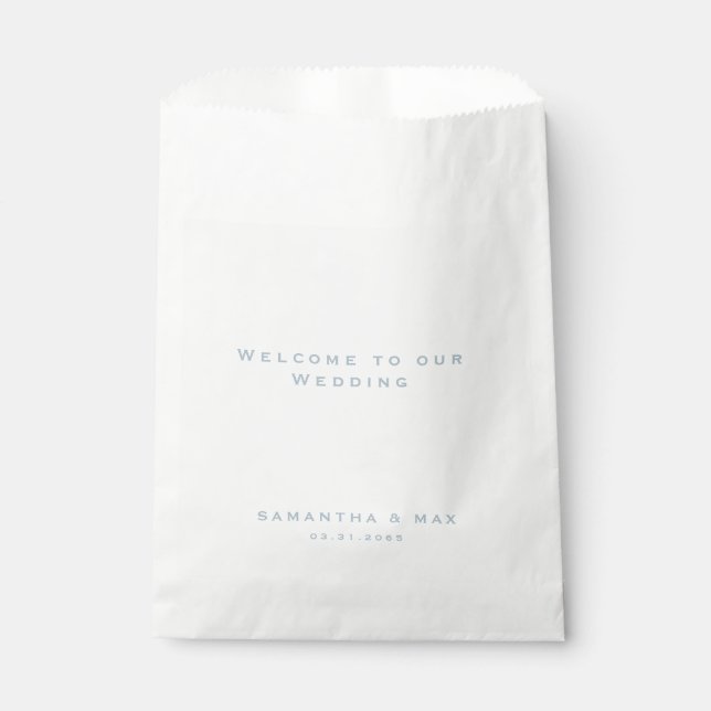 Sachets En Papier Mariage blanc Icy Blue (Devant)