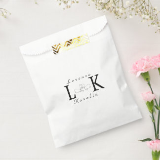 Sachets En Papier Mariage blanc Monogramme simple Élégant minimalist