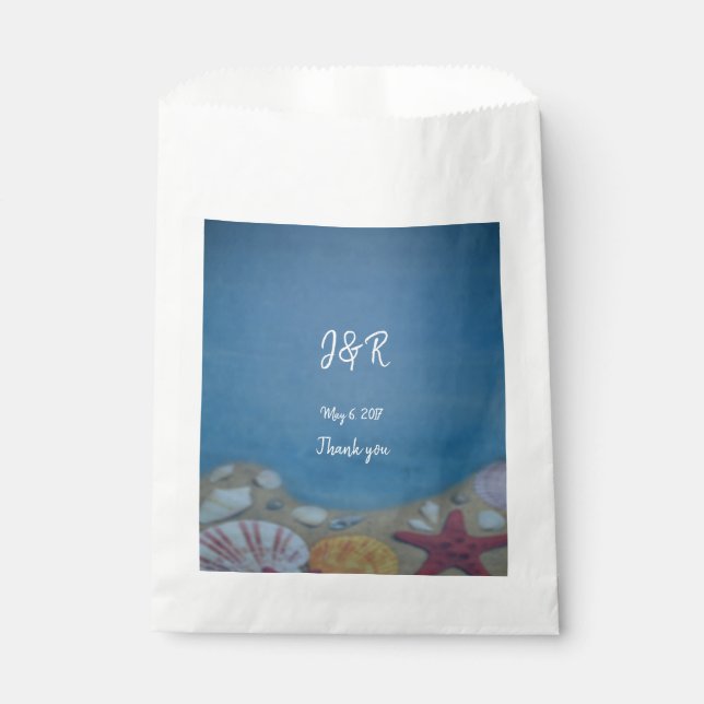 Sachets En Papier Mariage bleu profond (Devant)