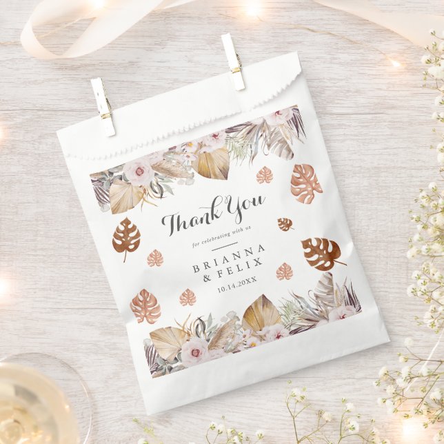 Sachets En Papier Mariage Bohème Neutre Rustique (Coupé)