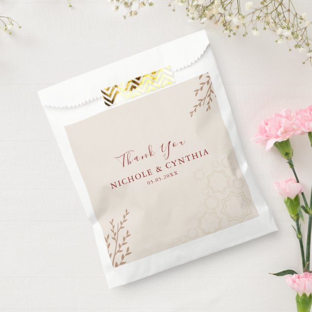 Sachets En Papier Mariage Boho Orange Brûlé en terre cuite moderne (Scellé)