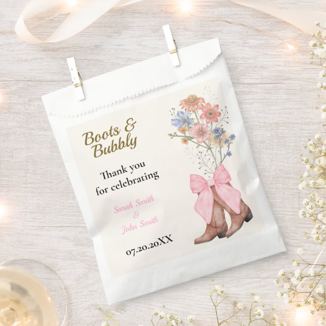 Sachets En Papier Mariage Boots and Bubbly (Coupé)