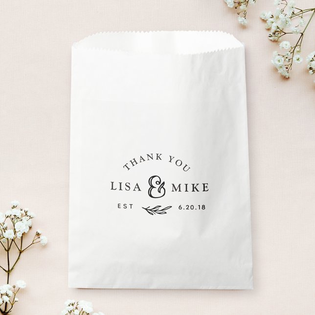 Sachets En Papier Mariage Botanique Rustique Baptême de Mariée (Créateur téléchargé)