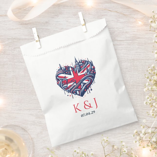 Sachets En Papier MARIAGE britannique (Coupé)