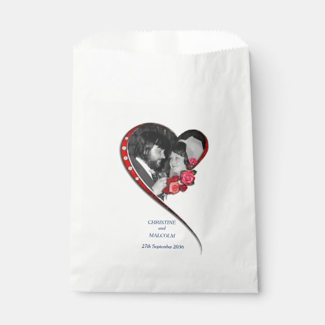 Sachets En Papier Mariage cardiaque (Devant)