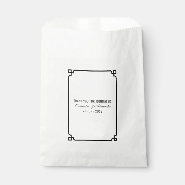 Sachets En Papier Mariage chic Black Deco (Devant)
