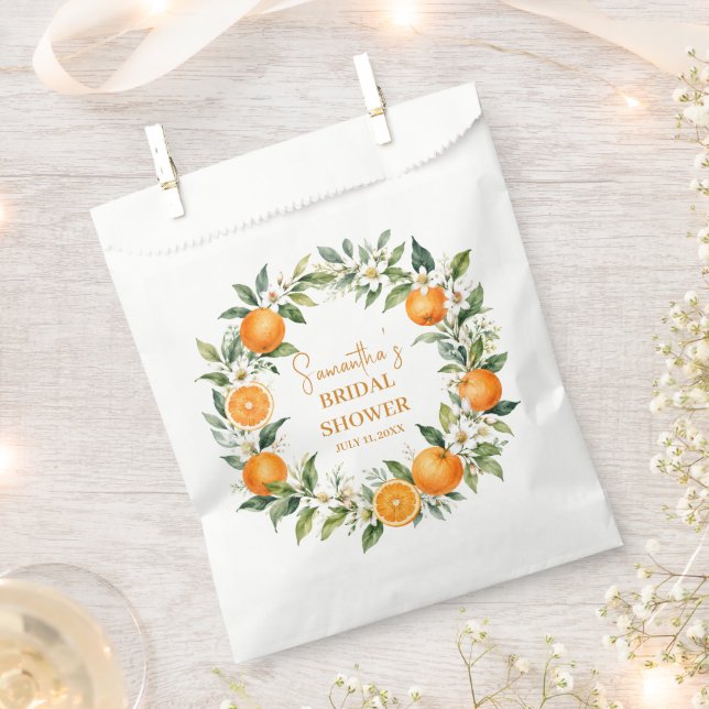 Sachets En Papier Mariage Citron Orange Main Squeeze (Coupé)