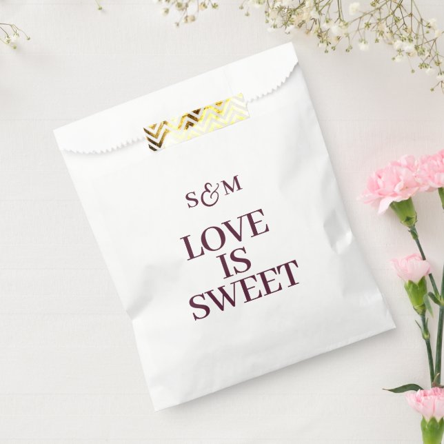 Sachets En Papier Mariage Classique Monogram L'amour est doux (Scellé)