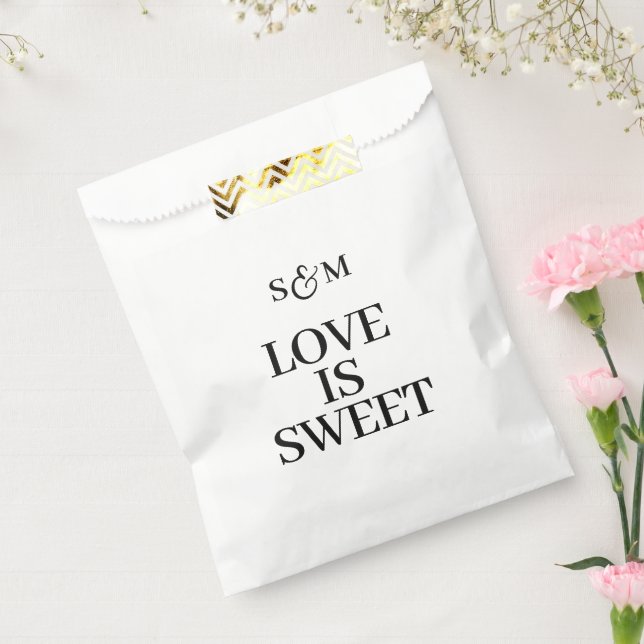 Sachets En Papier Mariage Classique Monogram Love is Sweet (Scellé)
