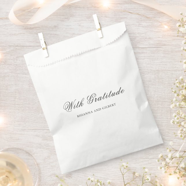 Sachets En Papier Mariage Classique Noir et Blanc Intemporel (Coupé)