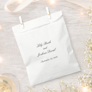 Sachets En Papier Mariage Classique Noir et Blanc Intemporel
