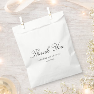 Sachets En Papier Mariage Classique Noir et Blanc Old Money