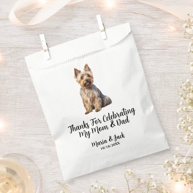 Sachets En Papier Mariage Cocktail Terrier Australien  (Coupé)