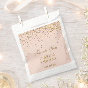 Sachets En Papier Mariage Confetti en or rose et glam