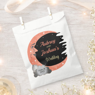 Sachets En Papier Mariage Corail au-delà de la Lune Personnalisé