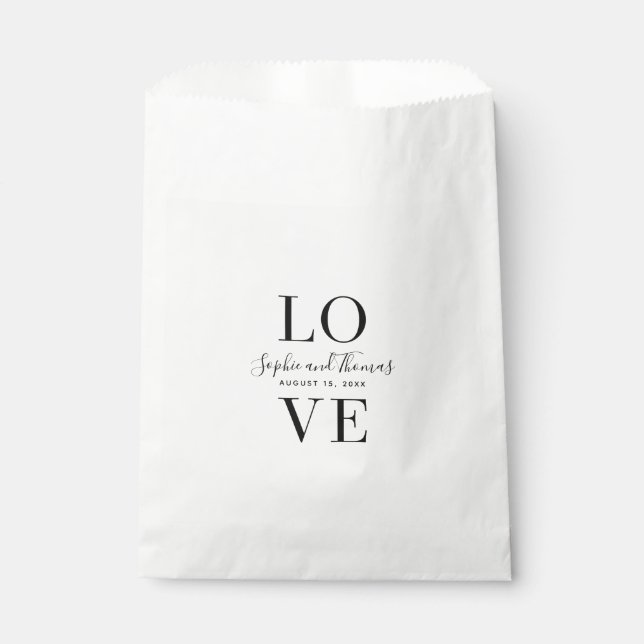 Sachets En Papier Mariage d'amour élégant moderne (Devant)